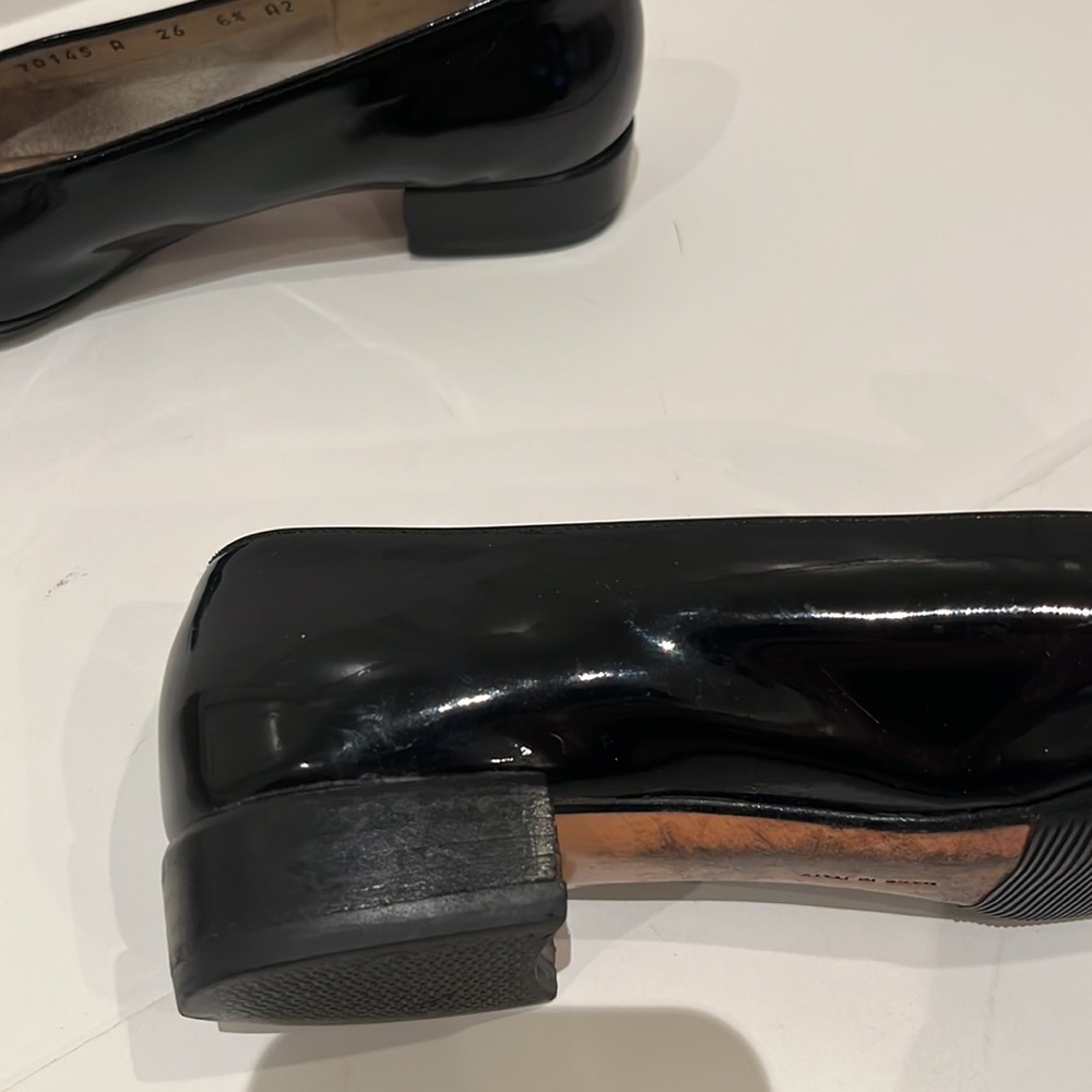 Salvatore Ferragamo Patent Leather Flats with Bow, Silver - Picture 13 of 13